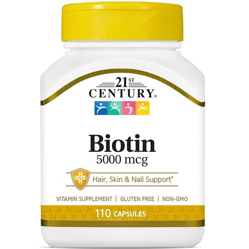 کپسول بیوتین سنتری 5000 میکروگرم 110 عدد 21st Century Biotin