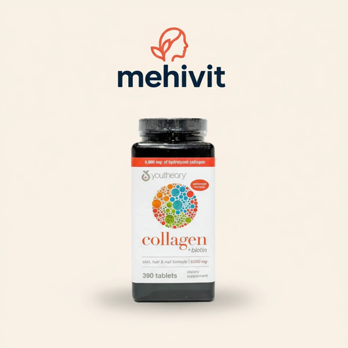قرص مکمل کلاژن یوتئوری 6000 میلی گرمی بیوتین دار 390 عددی